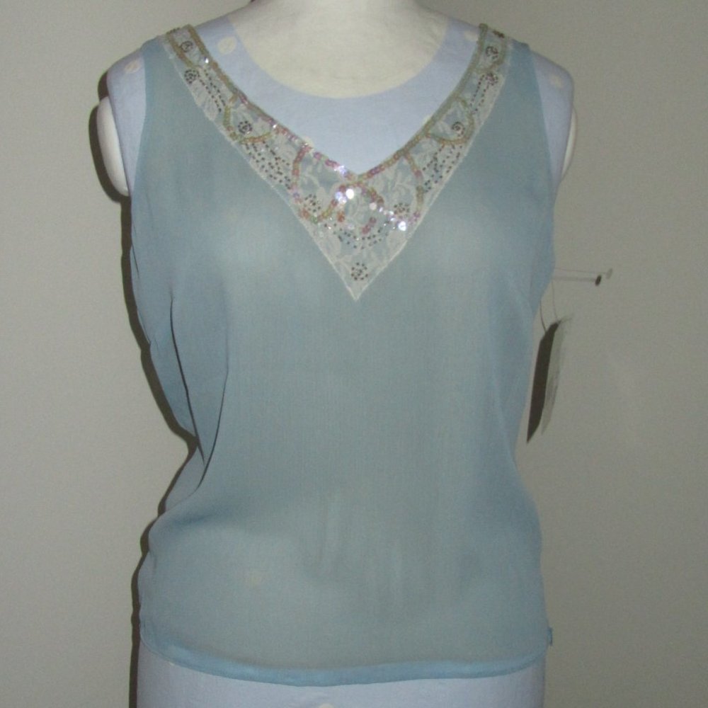 👀👀👀 Beautiful Studio Liz Claiborne Sleeveless Dressy Top 8P NWT $49.99